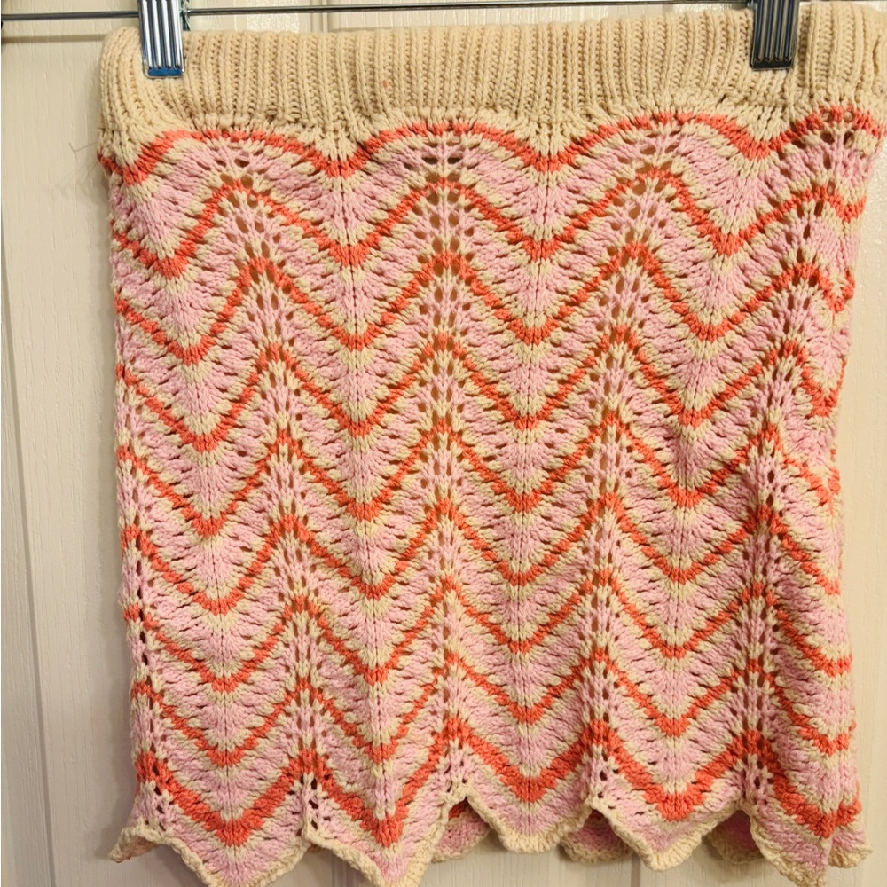 Freshman 1996 Pink Orange and White Cream Knit Two Piece Outfit Women’s XS - Picture 3 of 12
